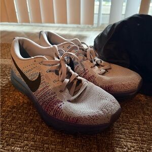 Nike Air Max Grey and Purple Athletic Shoes
